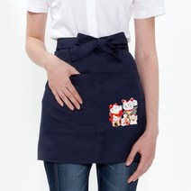 Gudaform 허리형 단색 앞치마 M 네코패밀리 / 일식디자인 Apron, 13-네코패밀리 네이비(210), 1개