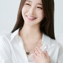 노이드비 써지컬스틸 블랙하트 굵은 샤인체인 토글바목걸이