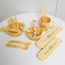 한진화학 옥수수 식기 유아 어린이 수저세트 스푼포크 그릇 대접 밥공기, 1개, 4.옥수수수저케이스_대
