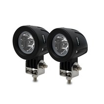 AutoGo LED 워크 라이트 개선판 CREE제 10W LED 작업등 협각 타입 원형 10-30VDC 대응(12V24V겸용) 신설계 방수·방진·내충격·장수명 차외등 오토바이·기계·자동차·트럭 용품 범용 작업 빛[2개 세트]