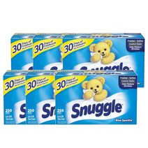 스너글 패브릭 소프트너 건조기시트 250장 Snuggle Fabric Softener Dryer Sheets Blue Sparkle, 6팩