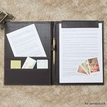 직장인 문서 서류 정리 커버형 가죽 결제판 결재화일, 다크그레이