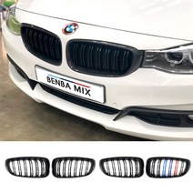 BMW 3GT 카본 그릴 2줄 신형 M 퍼포먼스 범퍼 올 블랙 3색 포인트 GT F34 3GT[00162], 2번 유광 3색 블랙