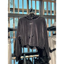 나이키 스포츠웨어 여성 벨루어 크롭 풀오버 후디 블랙 국내매장 정품