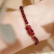 FANSDA 4MM 가넷 탄생석 주사 비휴 팔찌