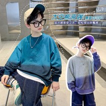 남아 그라데이션 맨투맨 티셔츠 라운드넥 투톤 간절기 긴소매 상의 주니어 아동복 외출복 등원복 키즈