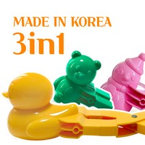 국내 제작 스노우볼 3in1 교체형 오리 눈 집게 눈사람 특 대형 만들기 스노우메이커, 3in1 그린