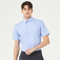 코디갤러리 STCO 블루 레귤러 카라 반팔 셔츠