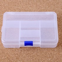 소품정리 반투명 똑딱 수납케이스 5칸 반지재료 이니셜 악세사리장 스티커통 보석십자수 피어싱
