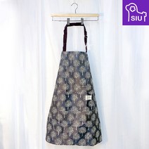 푸푸마켓 스트라이프 PVC 방수 앞치마, 목걸이형 방수 앞치마 나무