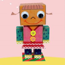 방과후수업 소녀 상자로봇 꾸미기키트 간단만들기 미술재료 미술패키지 어르신만들기