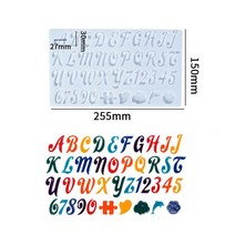 레터 수지 몰드 실리콘 레진 몰드 수지용 DIY 글자 키 체인 펜던트 UV 에폭시 몰드 주얼리 제작 도구, 02 02