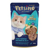 펫시모 고양이 젤리 파우치 간식 참치와 연어 70g, 참치 + 연어, 1개