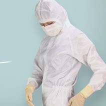 케이엠 방진복 후드형 크린룸 작업복 무진복 투피스, 화이트L