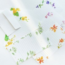 들꽃 미니 편지지 (6종 디자인선택), 6.노랑어리연꽃, 본상품색상및수량선택