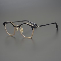 하우스브랜드 디자이너 초경량 금속테 뿔테 안경 티타늄 가벼운 대학생 남녀공용 하금테 30대 40대 일본