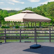 캠인노크 당일발송 대형 그늘막 폴딩 파라솔 감성카페 비치 테라스 정원 파라솔세트, 사각파라솔, 베이지