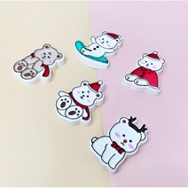 by찡유(바이찡유) 곰돌이 크리스마스 5종 수제 몰드 성탄절 석고방향제 인테리어 소품 만들기 diy, 손 모은 곰돌이