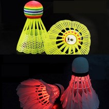 호쿠호니 불들어오는배드민턴공 셔틀콕 실외용 야외 불빛 깃털콕 지주, 깃털(2P)