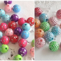 한지붕샵 비즈 비즈재료 수공예 팔찌만들기 반짝이원형비즈, 1팩, 02번6mm(50알)