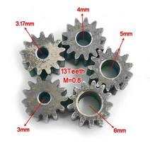 13 치아 0.8M 탄소강 평 기어 OD = 12mm 두께 8.35mm T 피니언 홀 3-6mm 사용 가능 133A 133.17A 1 개, 01 13 Teeth x 1PC_04 6mm