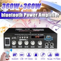 4채널앰프 차량용 카오디오 앰프4x400W 4.1 채널 HIFI 블루투스 파워 앰프 자동차 홈 시어터 스피커 베이, [01] Type B 720W NO Plug
