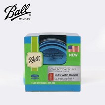 밀폐유리병 볼 메이슨 블루 레귤러 뚜껑 밴드 6p세트, 단품