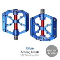 MZYRH 자전거 페달 Ultralight Anti-slip CNC BMX MTB 도로 자전거 페달 사이클링 3 밀폐형 베어링 자전거 페달 X12S-Anode, CHINA, X12S-Anode blue