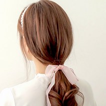 로라하 성인 여성 아동 공연 연주회 셀프웨딩 레이스 꼬리 뒷머리 리본 헤어밴드 머리띠 리사진주