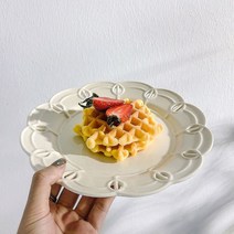 홈 카페 디저트 접시 찻잔 감성 싸고 예쁜 브랜드 아울렛 남대문 시장 쓰임 케익 앞 그릇 프랑스 유럽풍 매장 레트로 이케아 머그 컵, 10인치 컷아웃 플레이트