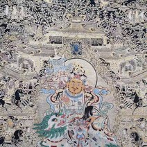 말 그림 돈나무 액자 Tangka 여덟 말 부 실크 자수의 하나님 블랙 골드 보물 왕 초상화 홈 장식 매달려 그, 01 60X90CM