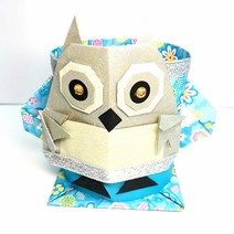 [종이종이]종이접기패키지 동물 부엉이 연필꽂이 만들기세트, 1인용