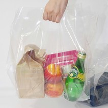 PE투명 무지 비닐쇼핑백 (100매) 4가지 사이즈 옆폭있는 베이커리 의류포장 홍보 봉투, 대_(34+20)x40cm (100매)