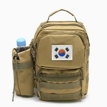 캠핑가방 물병포켓 태극기패치 밀리터리 미니 크로스백 아버지선물, 카멜