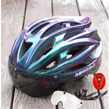 마이크로 킥보드 여성 자전거 미니벨로 헬멧 자전거 남성 여성 자전거 백 라이트 mtb, 오로라(2렌즈), m