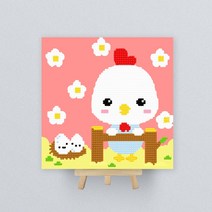 [천삼백케이] [아이러브페인팅] 아이러브페인팅 DIY종이판형 보석십자수 20x20cm 12간지닭, 단품