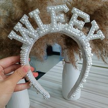 웨딩카 꾸미기 인테리어 소품 Wifey 신부가 왕관이 될 머리띠 바흐 독신 암탉 파티 신부 샤워 웨딩 약혼 리허설 디너 장식 선물, [02] wifey