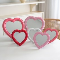 감성피크닉 큐트 하트 거울, 레드