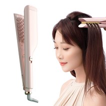Routop 볼륨 고데기 머리 뿌리 양면 입체 격자 내추럴 볼륨 음이온 오일 코팅 헤어 케어, 핑크