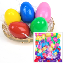 플라스틱 계란모형 케이스 대 100개(벌크) 에그볼 달걀 그리기 쉐이크