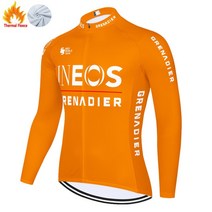 자전거 상의 저지 바람막이 2023 ineos 사이클링 저지 남성 긴 소매 자전거 겨울 열 양털 척탄병 의류 MTB