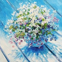 안묵 보석십자수 행운 안개꽃 비즈십자수 인테리어 그림 원형비즈 diy 키트 비즈 공예