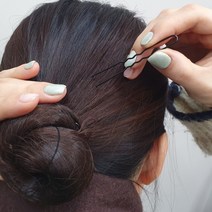 파트제이 U핀 실핀 굵은 7cm 어피 U자핀 올림머리 고정핀 유핀