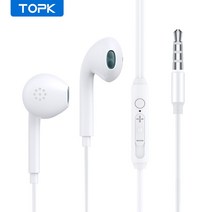 귀 안아픈 TOPK F20 유선 헤드폰 Redmi 용 삼성 Xiaomi 전화 헤드폰 PC 게이머 게임용 이어폰 Lenovo Huaw, 02 White