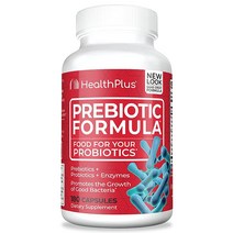 유산균 Health Plus 프리바이오틱스 포뮬러 - 프로바이오틱스 + 소화 효소 글루텐 프리 유제품 천연 허브 성분 (180 캡슐 60 인분)