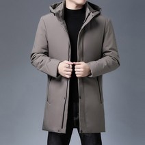 남자 다운 롱 하프 패딩 점퍼 후드 윈드 브레이커 코트가있는 겨울 자켓 의류 패션