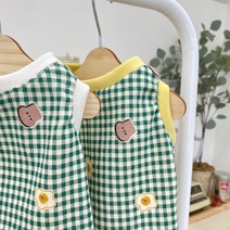 맞춤제작 강아지 후식(후라이+식빵) 강아지옷 / 크롭 기본, 엘로우