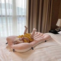 아기침대 명품 아기침대 범퍼침대 원목 아기침대 유모차, 핑크색