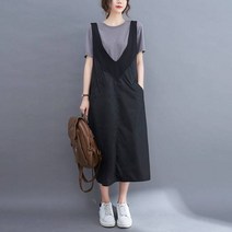 롱원피스 반팔티+멜빵치마세트 빅사이즈 2종세트 핏이예쁜 가을신상