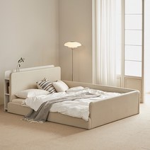 도담 마루 저상형침대 데이베드 이케아st 한샘st (슬림형/LED형), 슬림형_데이베드타입2 (오픈형+측면가드+풋보드), 베이지